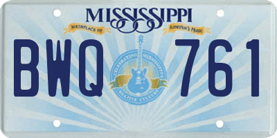MS license plate BWQ761