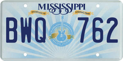MS license plate BWQ762