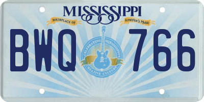 MS license plate BWQ766