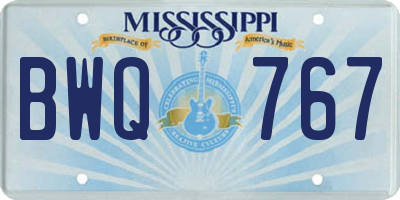 MS license plate BWQ767