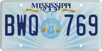 MS license plate BWQ769