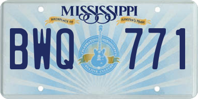 MS license plate BWQ771