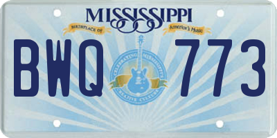 MS license plate BWQ773