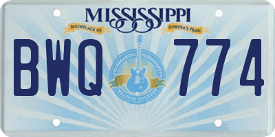 MS license plate BWQ774