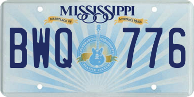 MS license plate BWQ776