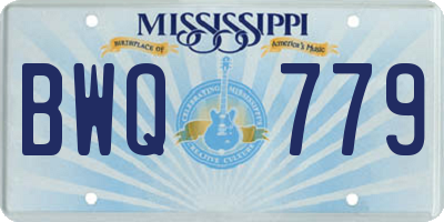MS license plate BWQ779