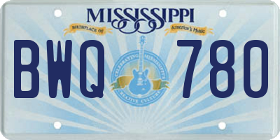 MS license plate BWQ780