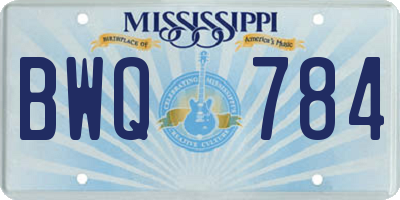 MS license plate BWQ784