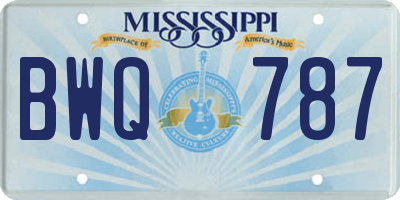 MS license plate BWQ787