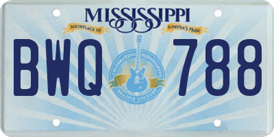 MS license plate BWQ788