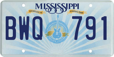 MS license plate BWQ791