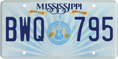 MS license plate BWQ795