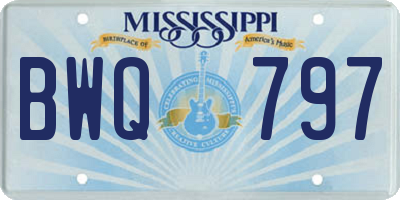 MS license plate BWQ797