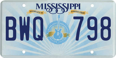 MS license plate BWQ798