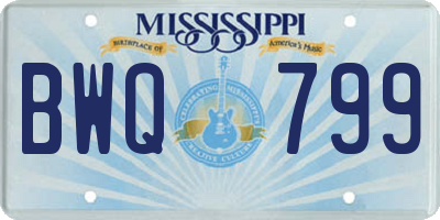 MS license plate BWQ799