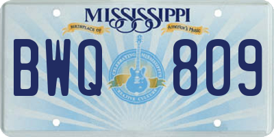 MS license plate BWQ809