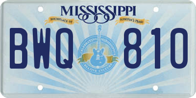 MS license plate BWQ810