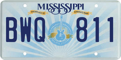 MS license plate BWQ811