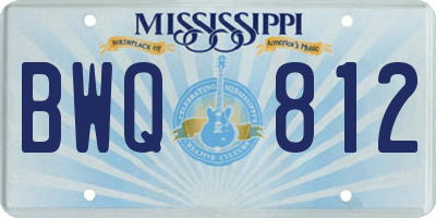 MS license plate BWQ812