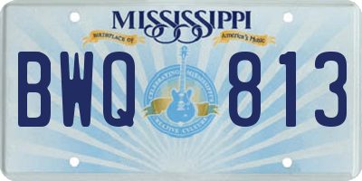 MS license plate BWQ813