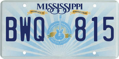 MS license plate BWQ815
