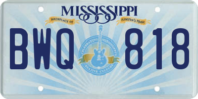 MS license plate BWQ818
