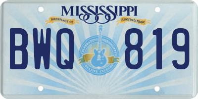 MS license plate BWQ819