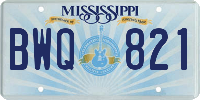 MS license plate BWQ821