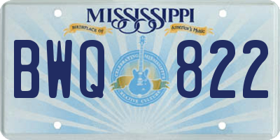 MS license plate BWQ822