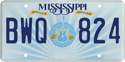 MS license plate BWQ824