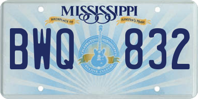 MS license plate BWQ832