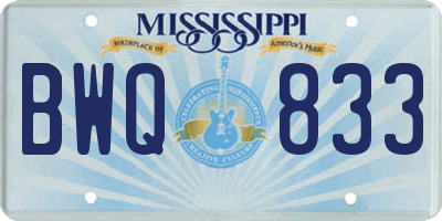 MS license plate BWQ833
