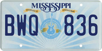 MS license plate BWQ836