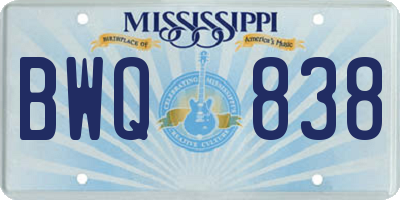 MS license plate BWQ838