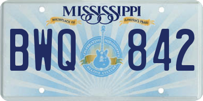 MS license plate BWQ842