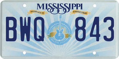 MS license plate BWQ843