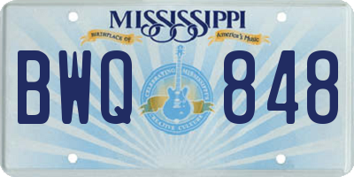 MS license plate BWQ848