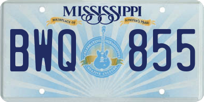 MS license plate BWQ855