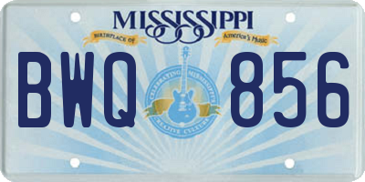 MS license plate BWQ856