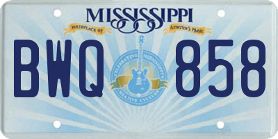 MS license plate BWQ858