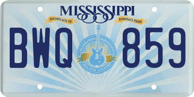 MS license plate BWQ859