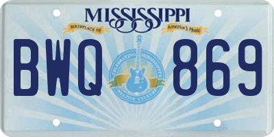 MS license plate BWQ869