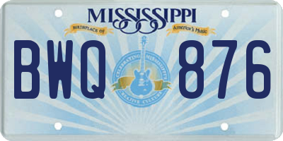 MS license plate BWQ876