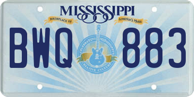 MS license plate BWQ883