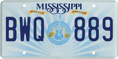 MS license plate BWQ889