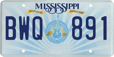 MS license plate BWQ891