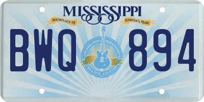 MS license plate BWQ894
