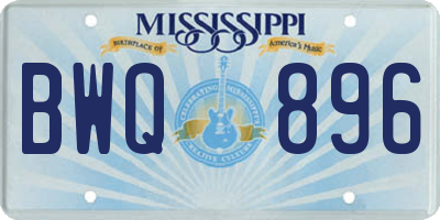 MS license plate BWQ896