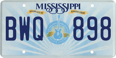 MS license plate BWQ898
