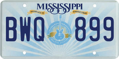 MS license plate BWQ899